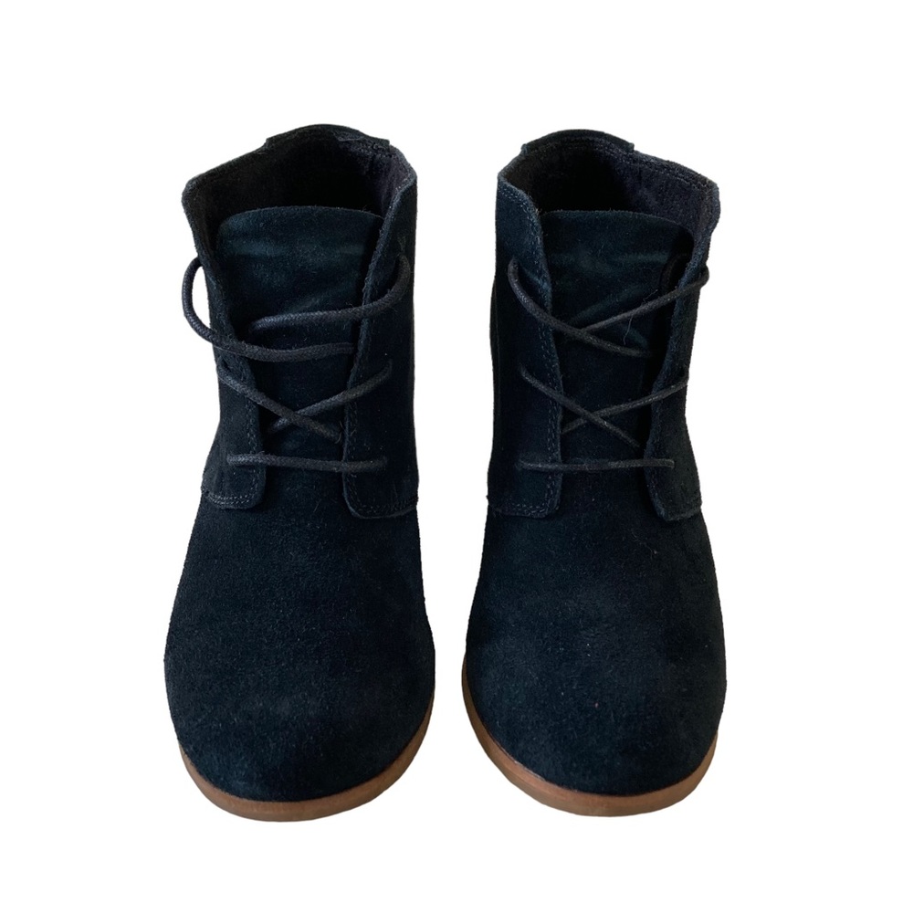 Toms Lunata Lace Up Bootie Black Suede, 7.5 - Picture 6 of 11